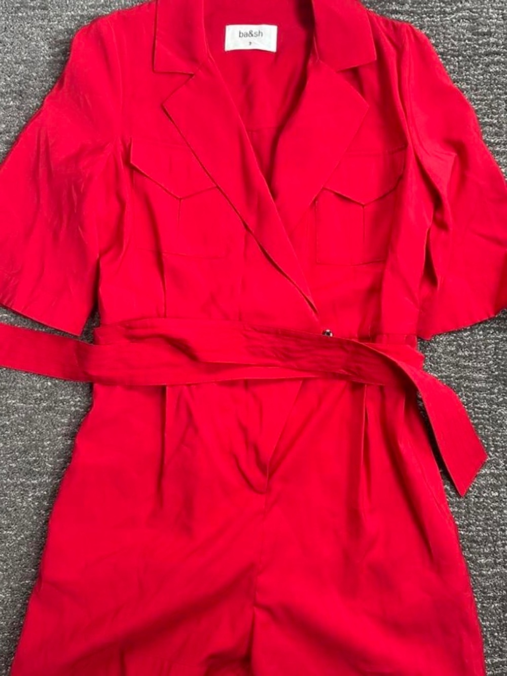 ba&sh Red Tie Waist Playsuit Romper Size 2 Never Worn